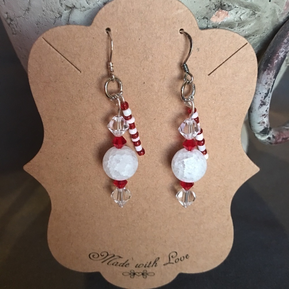 Quartz and Swarovski crystal earrings